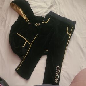 Enyce Black and Gold Velour Set